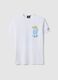 White pure cotton regular fit T-shirt with Gin tonic prints_4