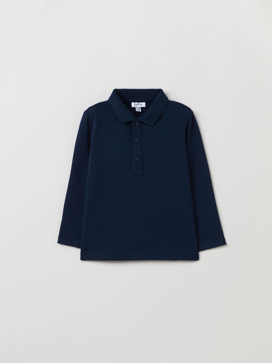 Polo a maniche lunghe in cotone interlock_0