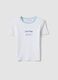 Girls&rsquo; white fitted stretch cotton T-shirt with embroidery_0