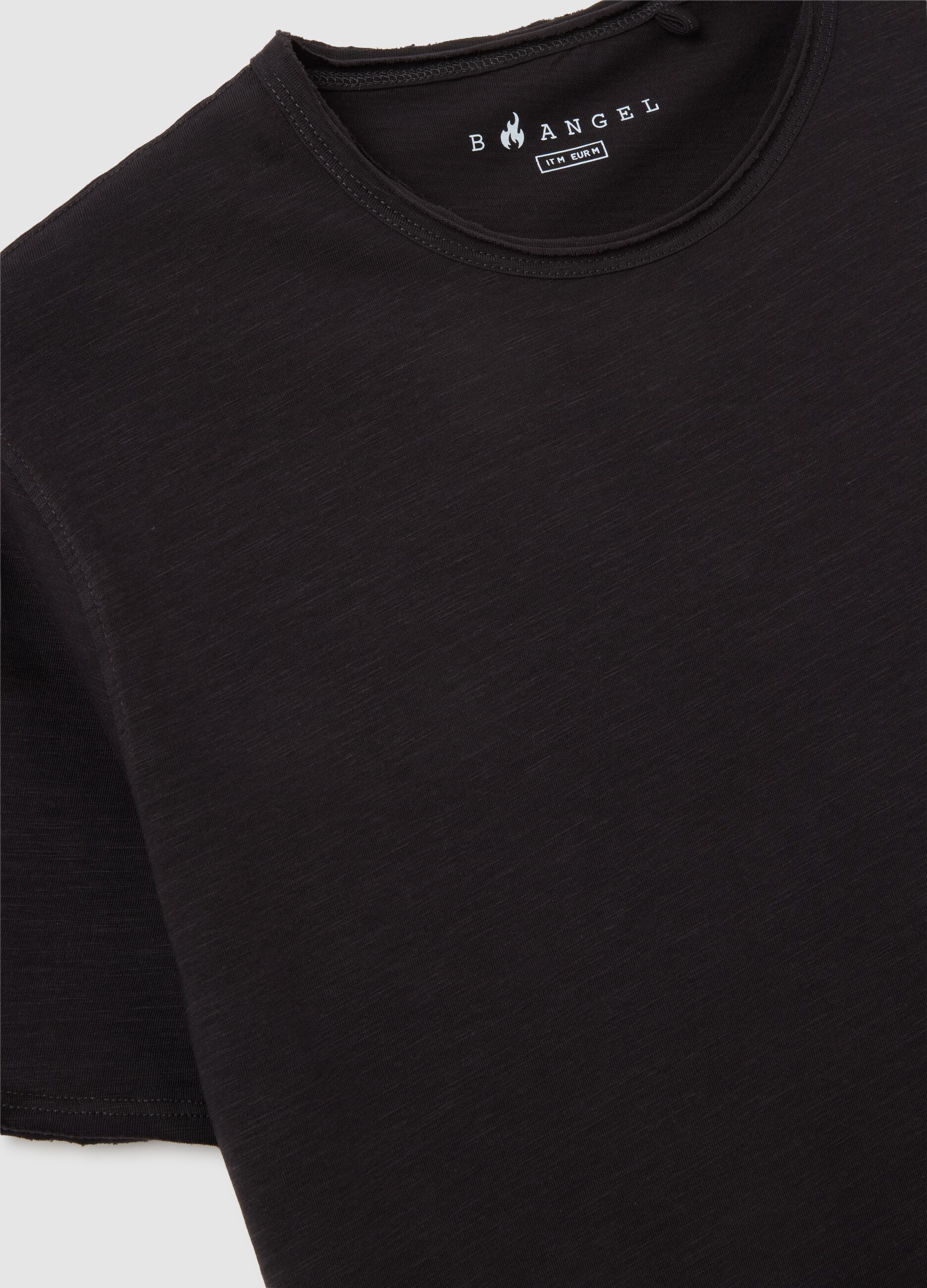 Men's black pure cotton T-shirt regular fit