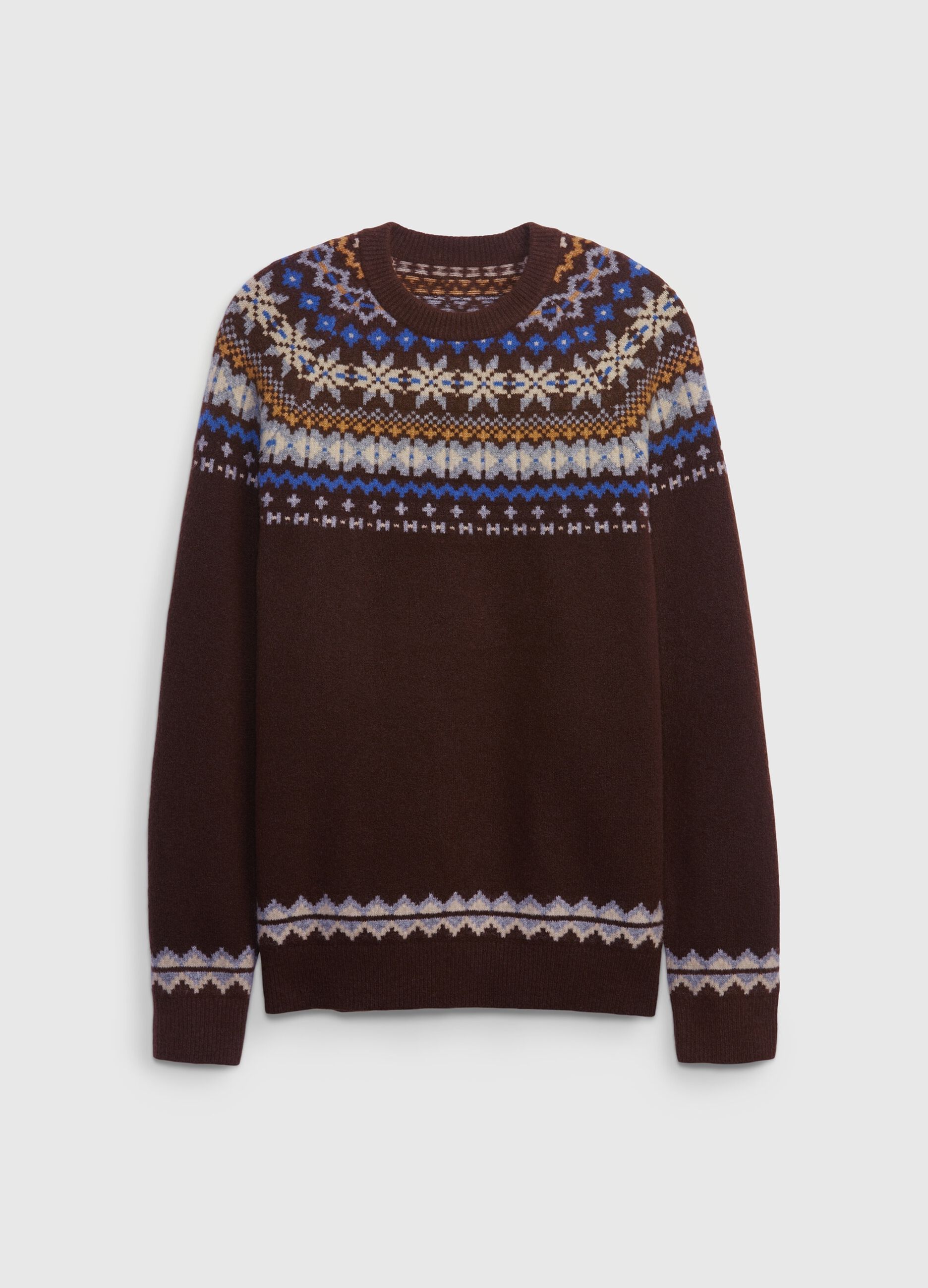 Pullover con disegno norvegese jacquard