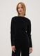Black Stretch Fabric Crew-Neck Top_0