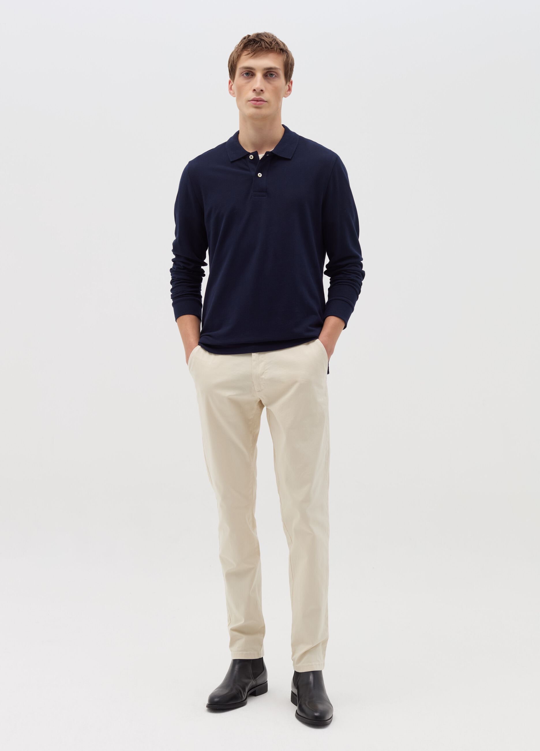 Pantalone chino slim fit in cotone stretch