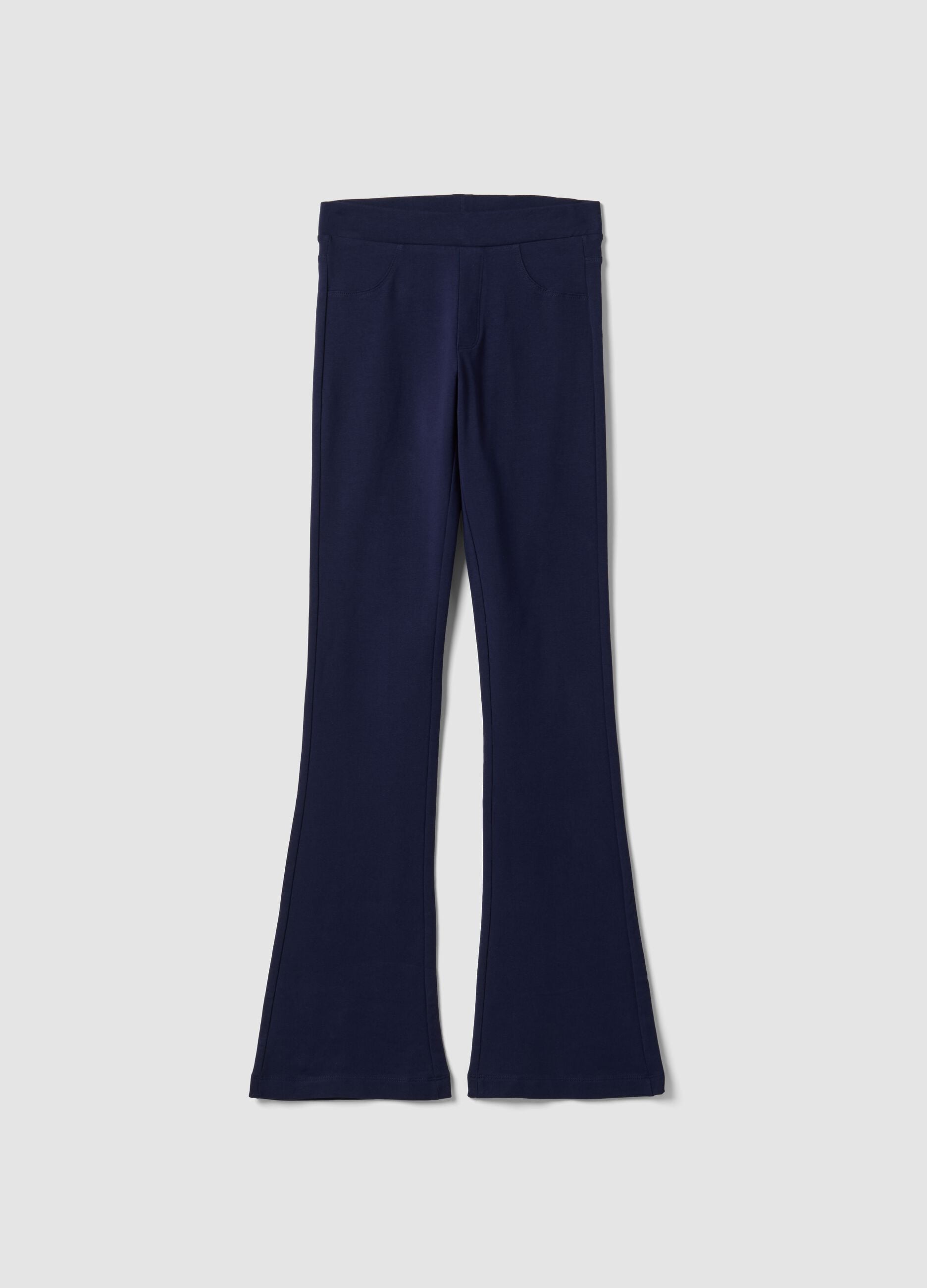 Girls&rsquo; blue organic stretch-cotton slim-fit trousers