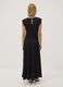 Long black stretch dress with crew neck_3