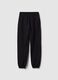 Pantaloni da ragazza in puro cotone nero regular fit_4