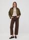 Green cotton-blend parka jacket with hood and ribbed collar_1
