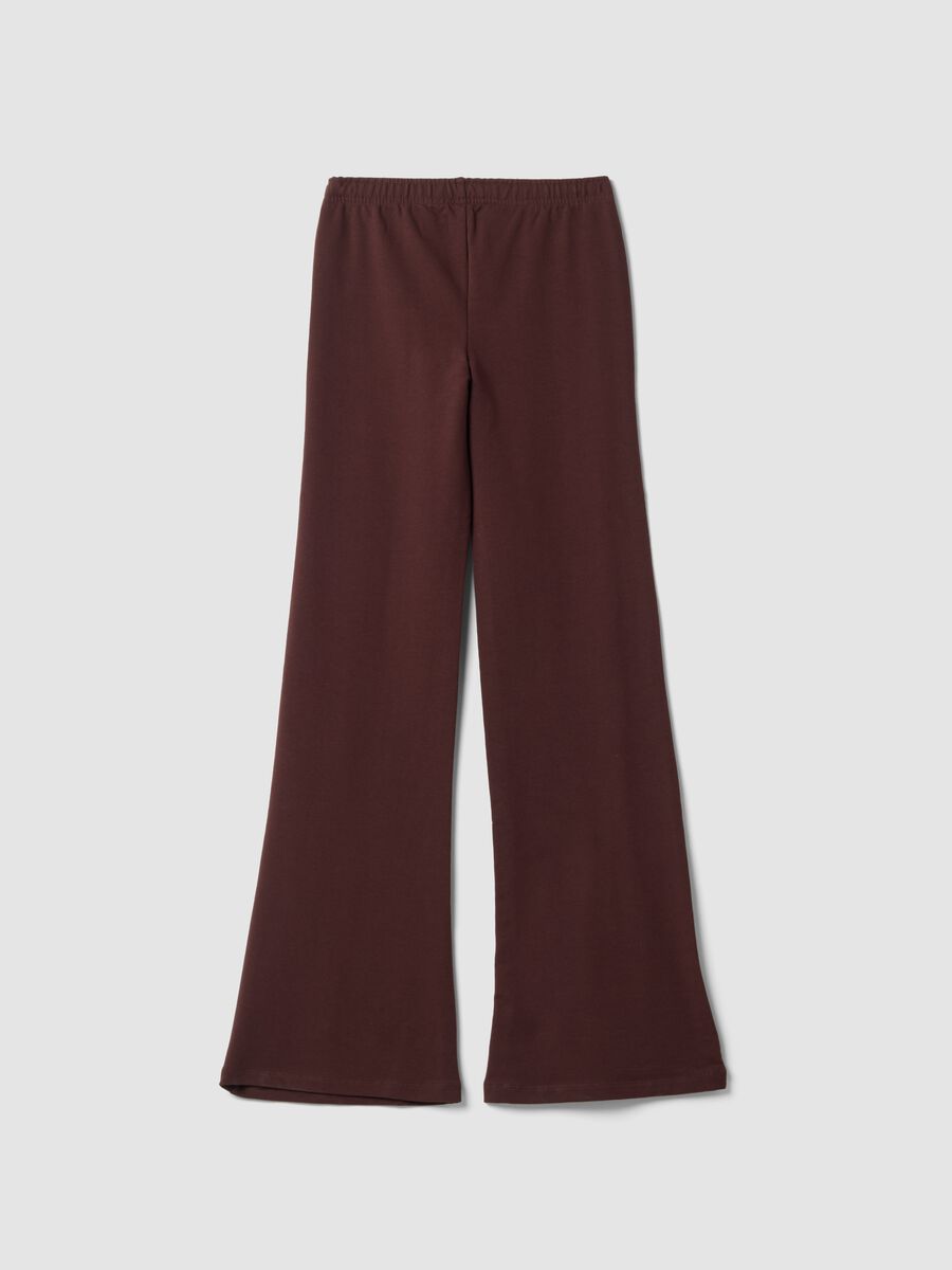 Brown flared joggers in pure cotton_2
