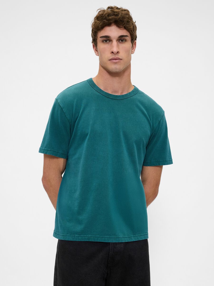 Green Cotton Short Sleeve T-shirt_0