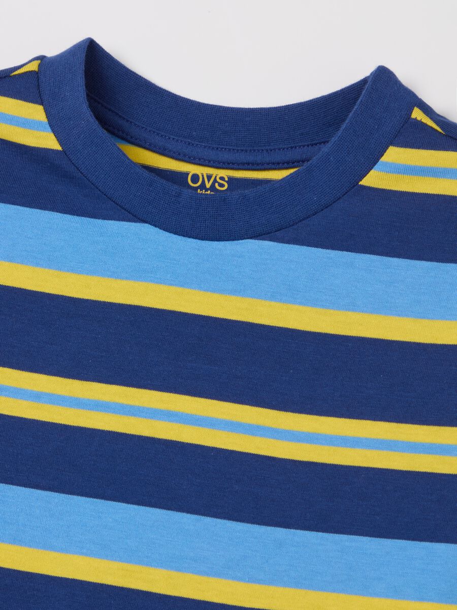 Long-sleeved T-shirt in striped cotton._2