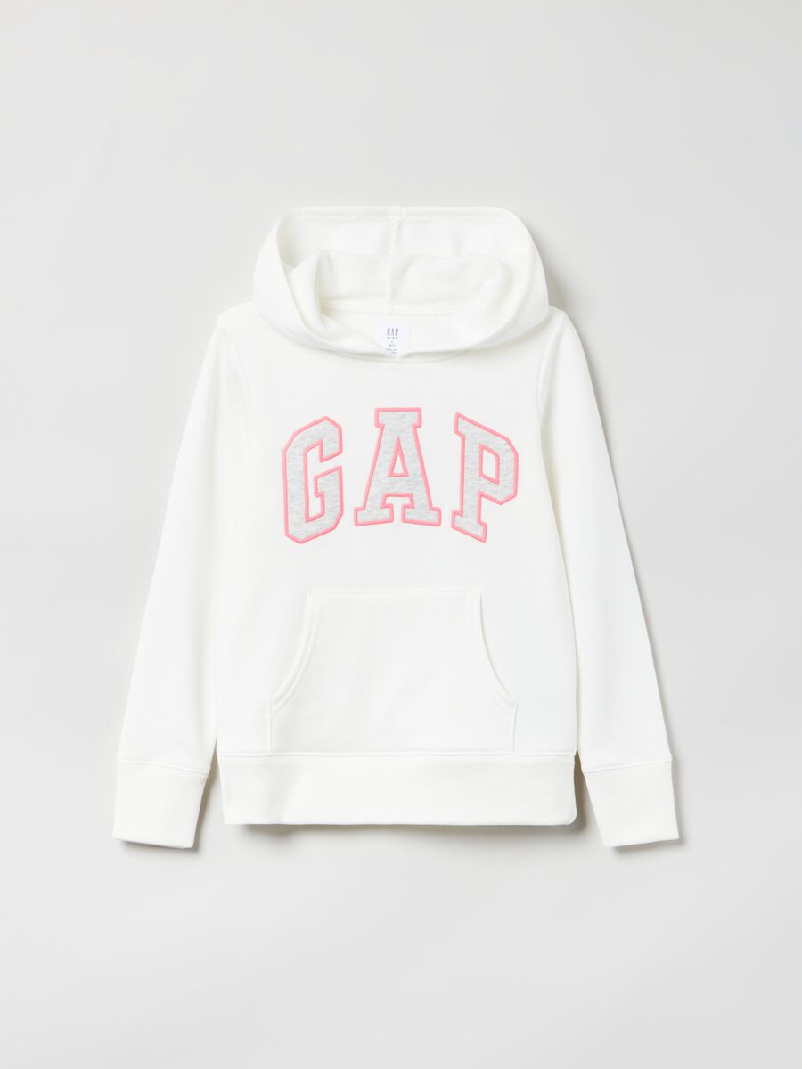 Sweatshirt with hood and logo patch_0