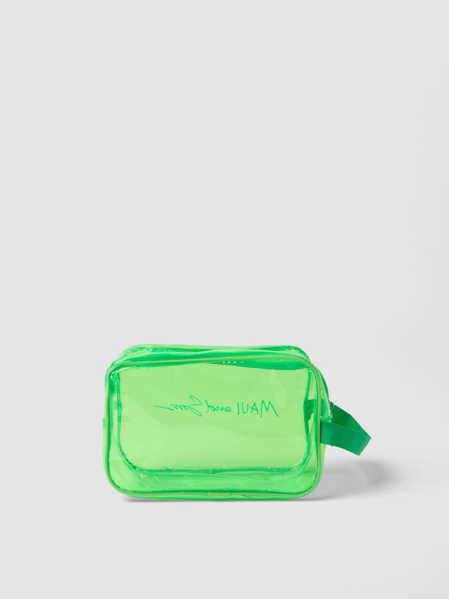 Beauty case verde con chiusura a cerniera_1