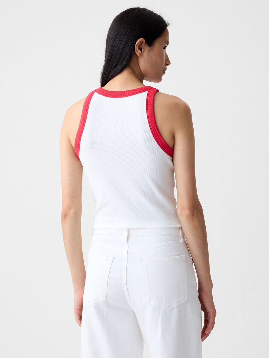 Ribbed crop tank top with halter neck_2