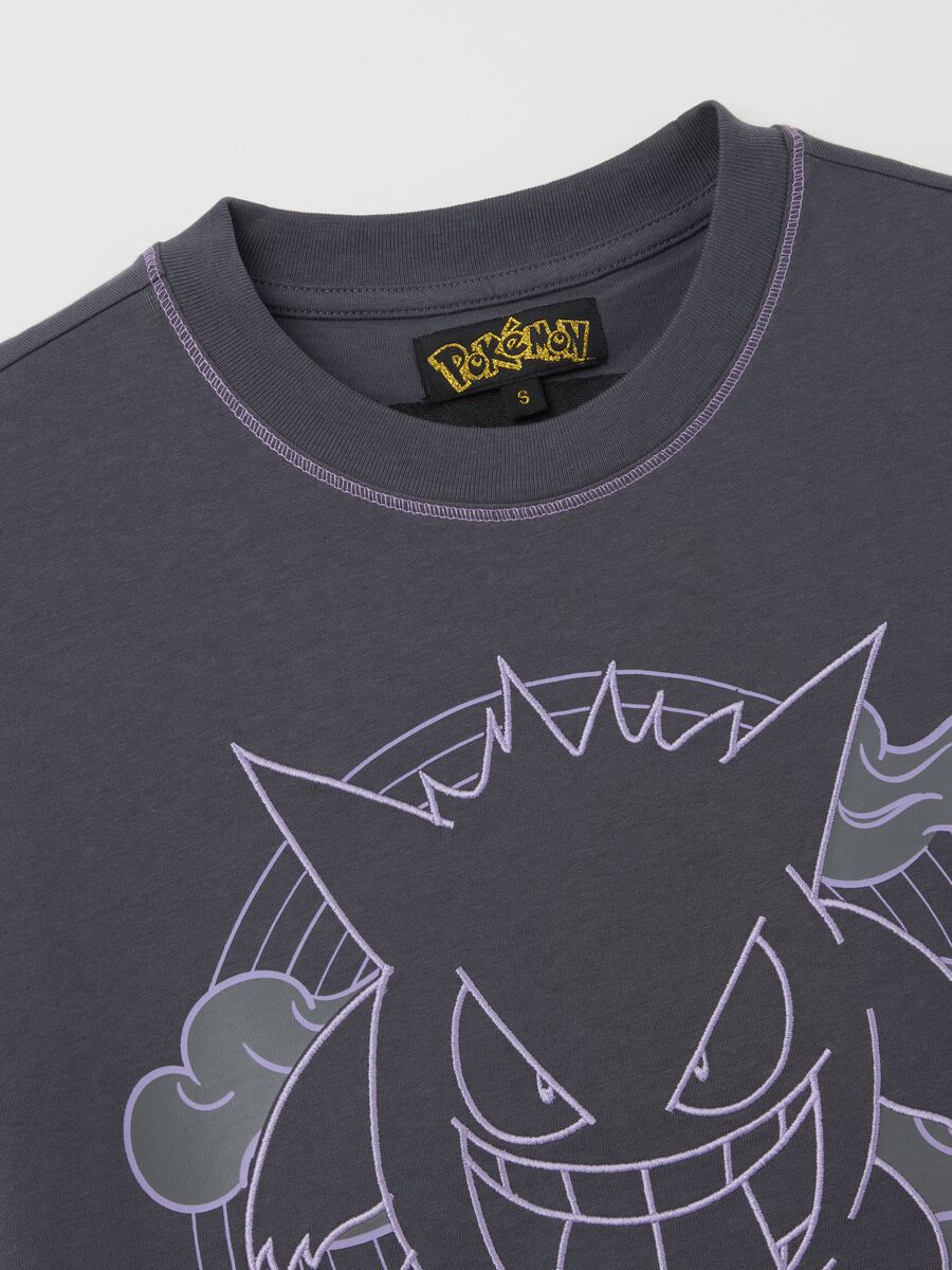 Grey Manga T-shirt with Gengar print_1