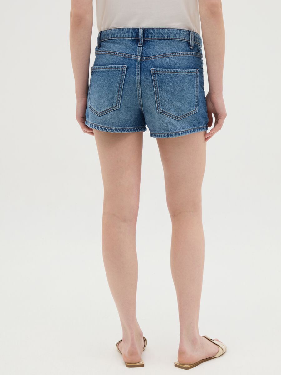 Shorts da donna in puro cotone denim regular fit_3