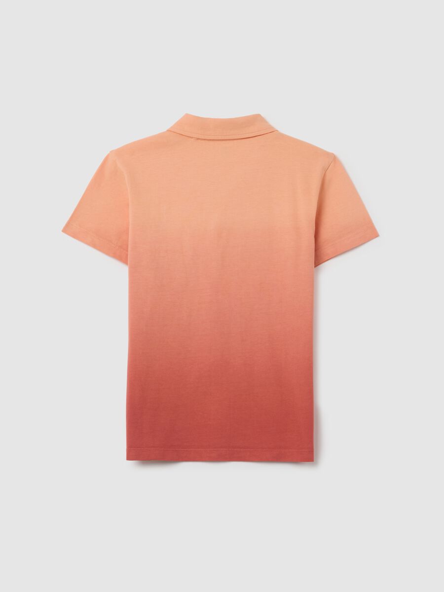 Short-sleeved polo in pure faded orange cotton_1