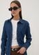 Blue slim-fit stretch cotton denim shirt_0