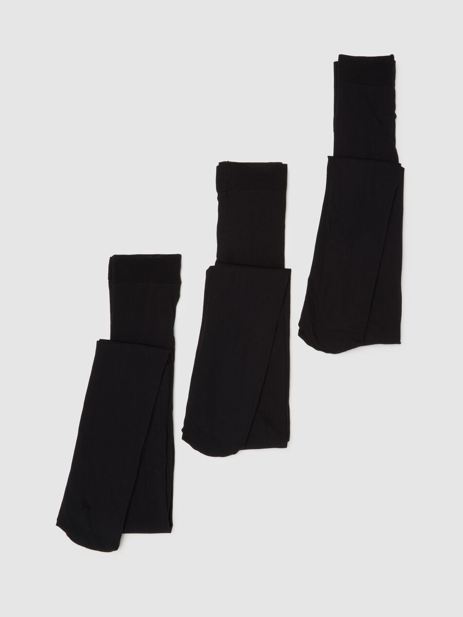 Black Stretchy Tights Tripack_1