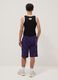 Purple pure cotton Bermuda shorts with elasticated waist_1