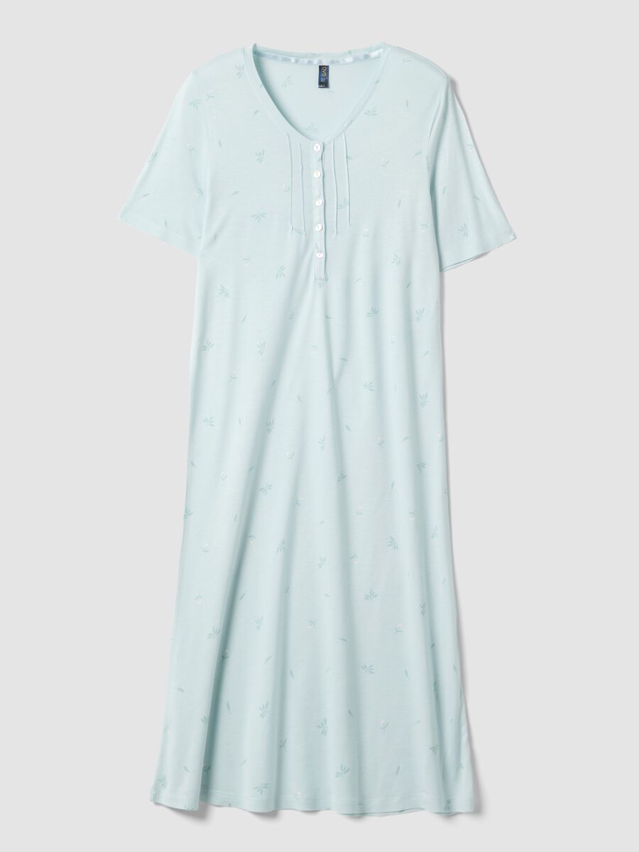 Blue pure viscose nightdress regular fit_4