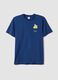 Blue pure cotton T-shirt with chest pocket_4