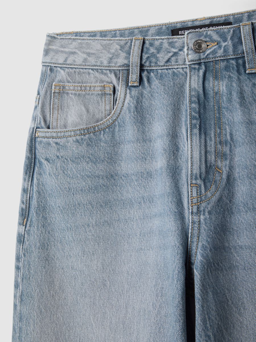 Baggy Jeans in Pure Light Blue Cotton_5