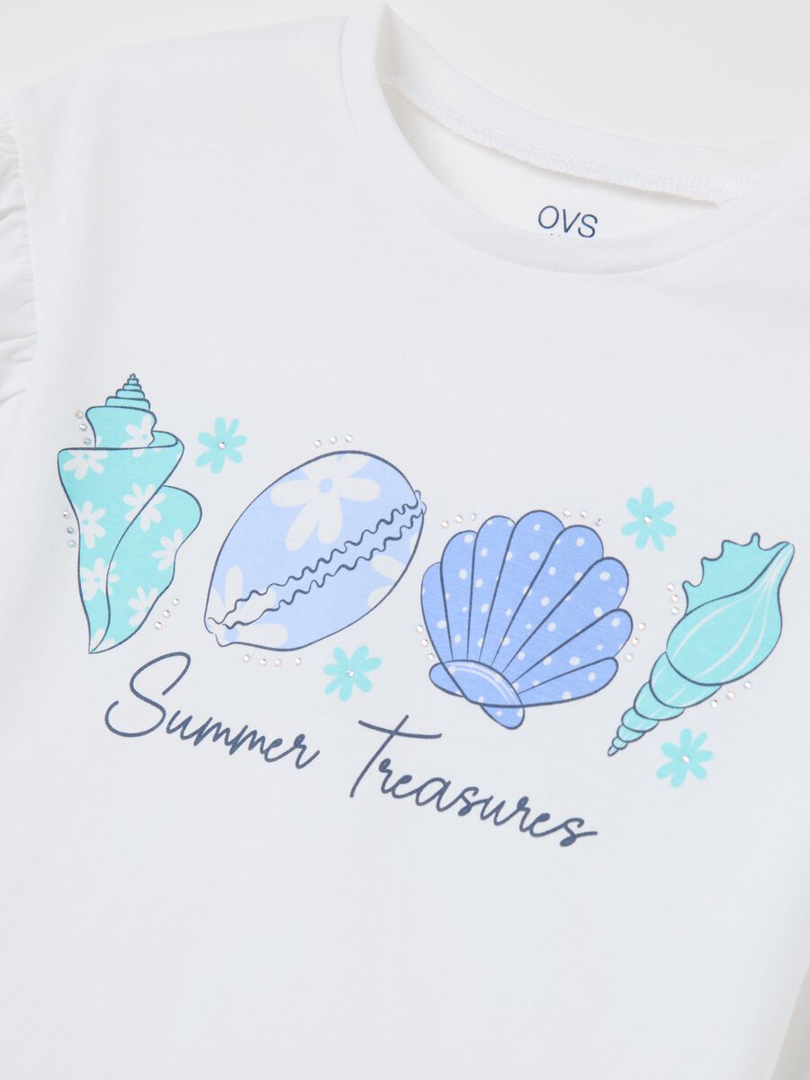 White cotton T-shirt with print_2