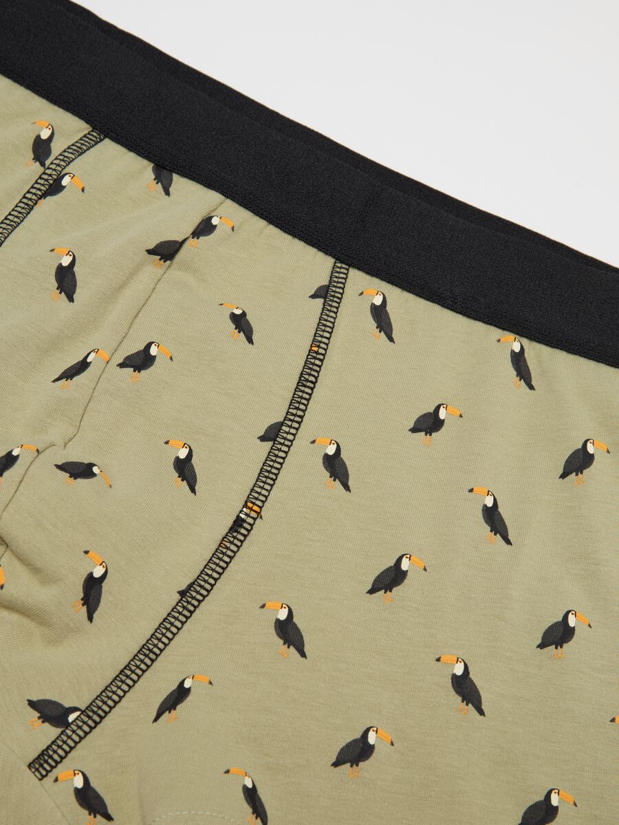 Midi boxer shorts in stretch cotton with pattern._5