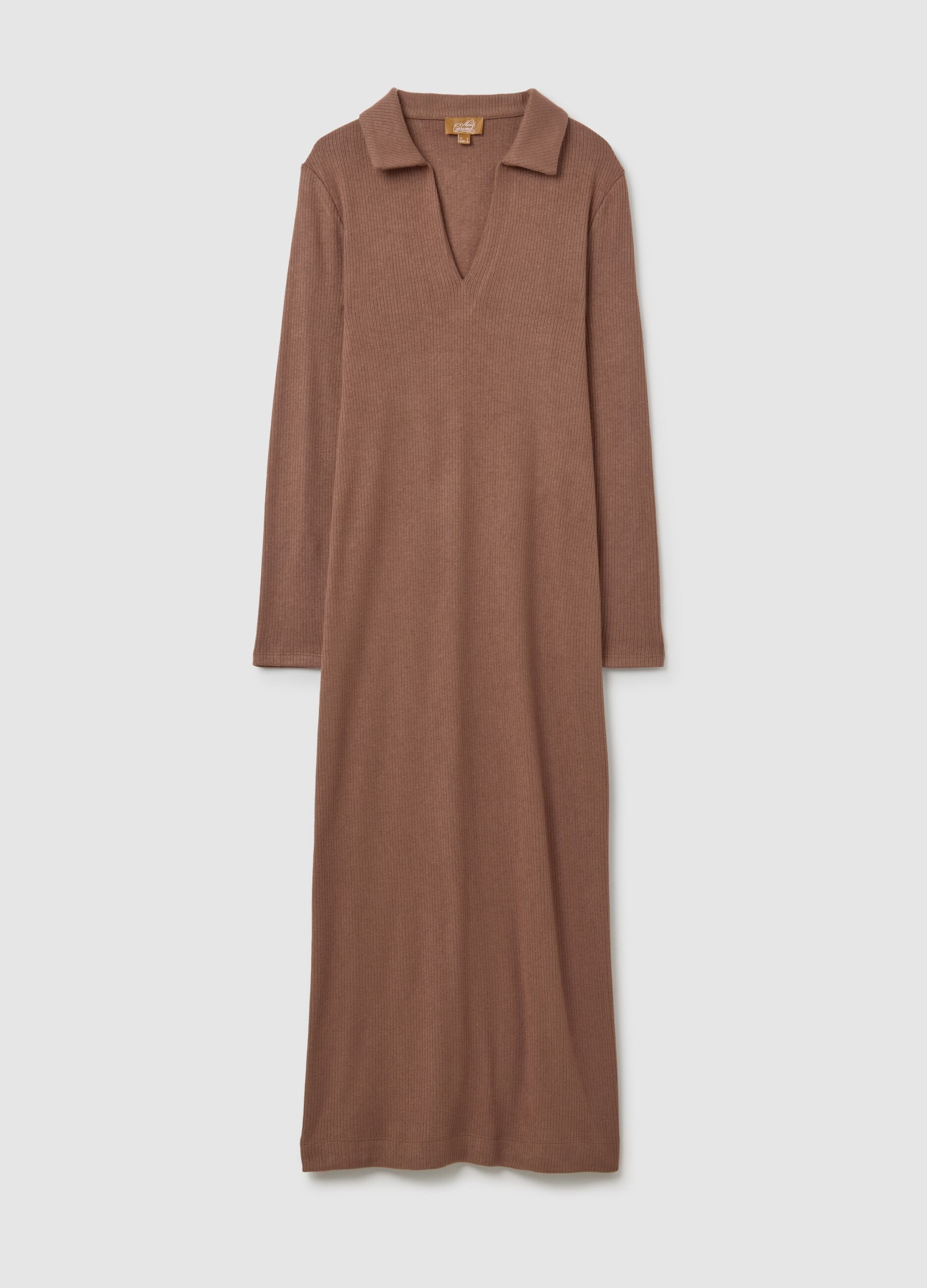 Stretchy Brown Maternity Dress