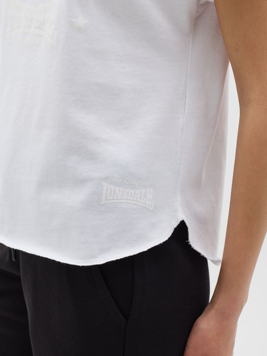 White cotton T-shirt with glitter print_2