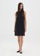 Sleeveless black fitted dress with embellished neckline_0