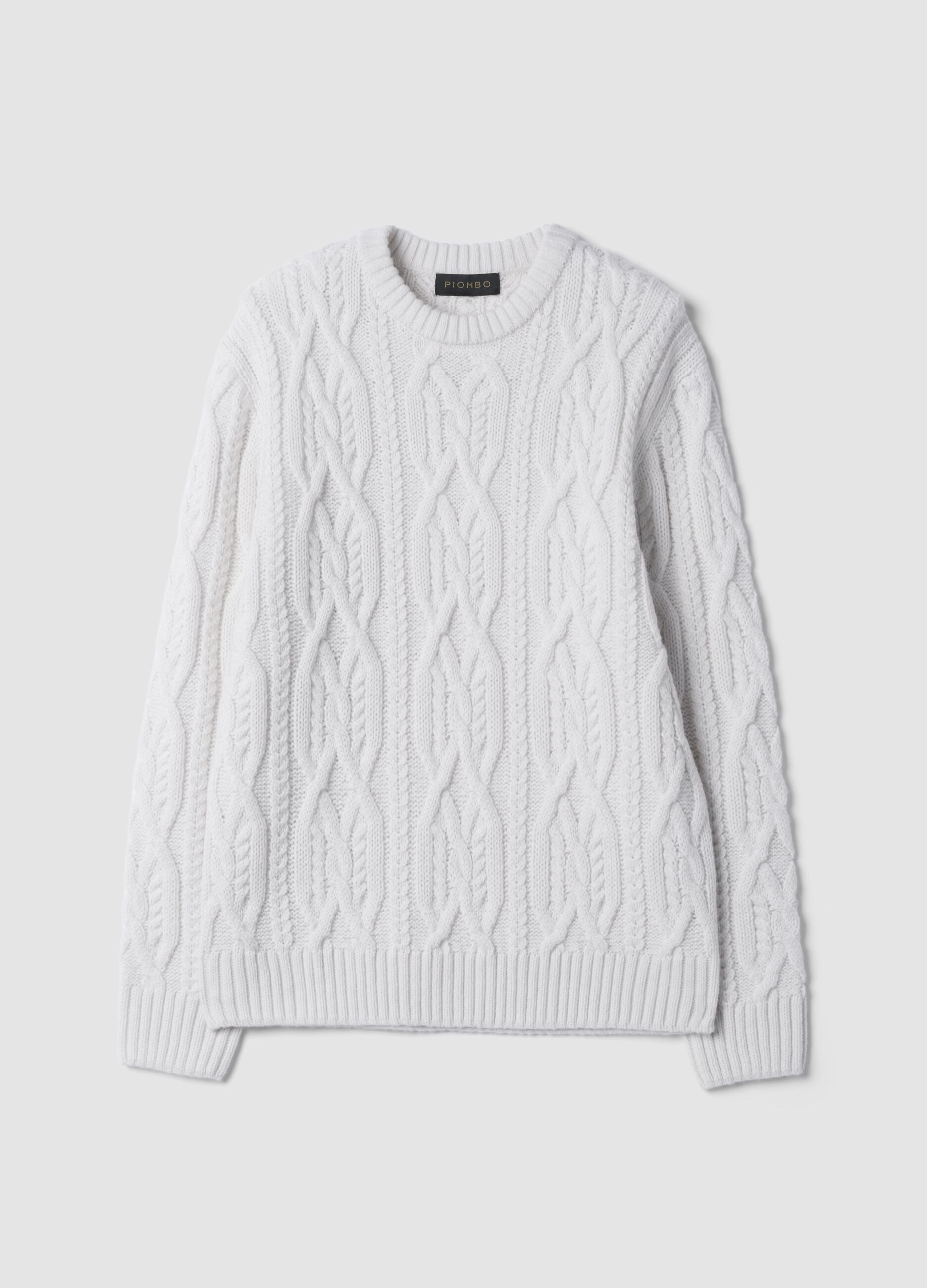 White regular-fit jacquard wool-blend jumper