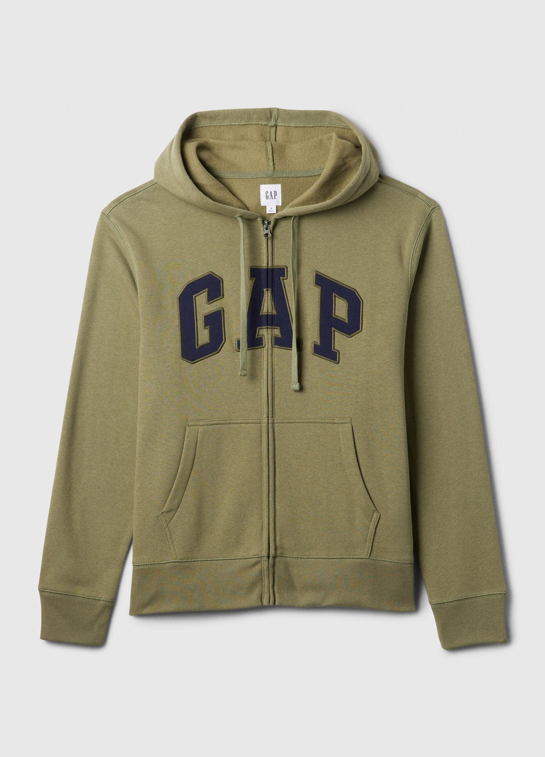 Full-zip con cappuccio e ricamo logo