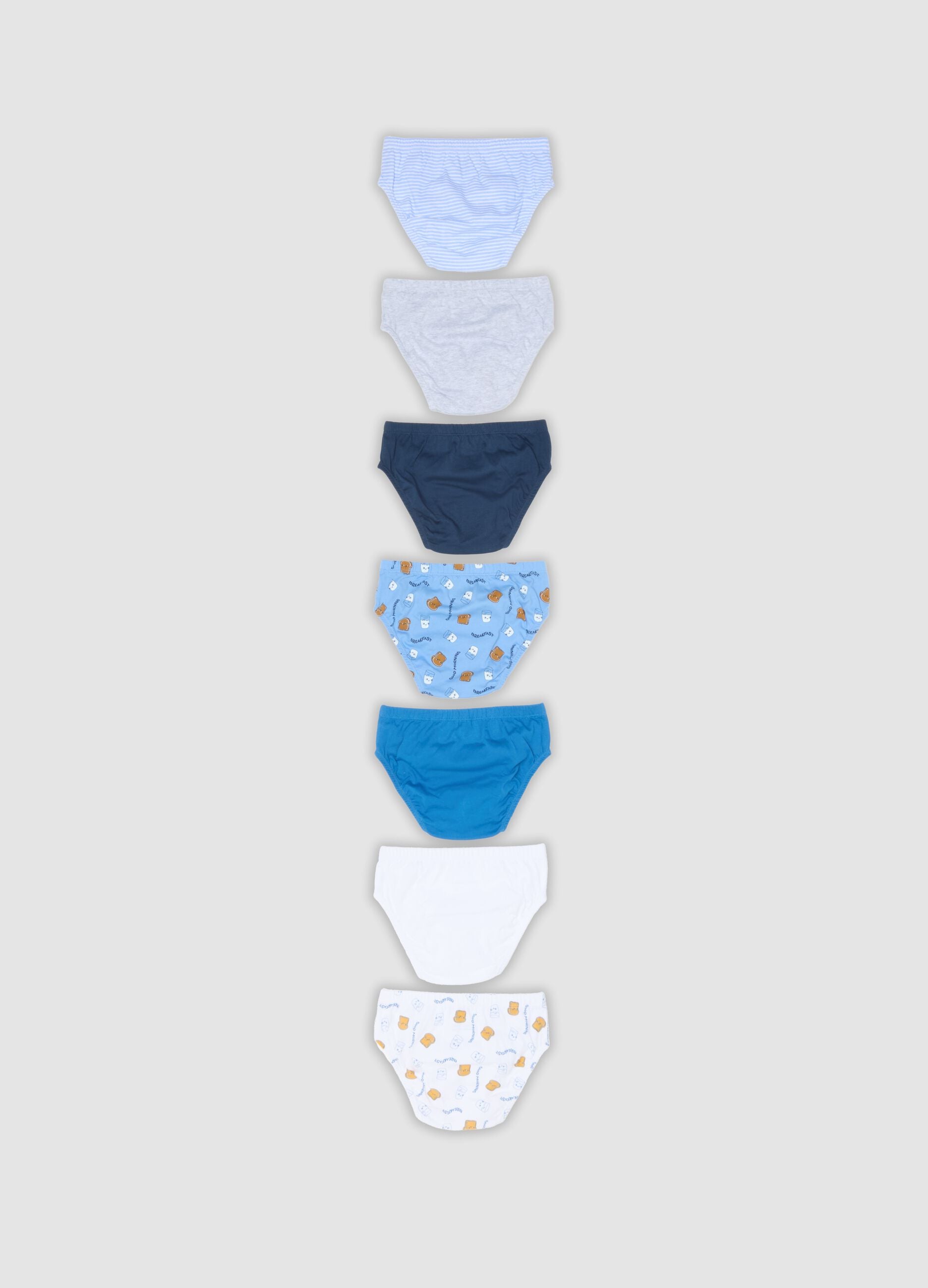 Seven-pack of multicoloured organic cotton jersey briefs for boys