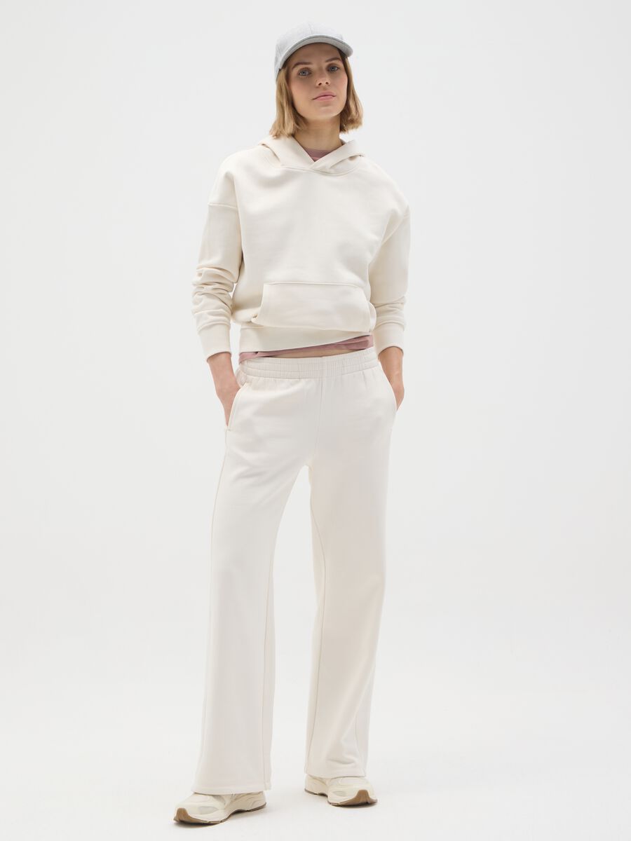 Felpa in misto cotone bianca regular fit_1