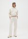 White regular fit cotton blend sweatshirt_0