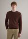 Brown pure cotton crew neck sweater regular fit_0