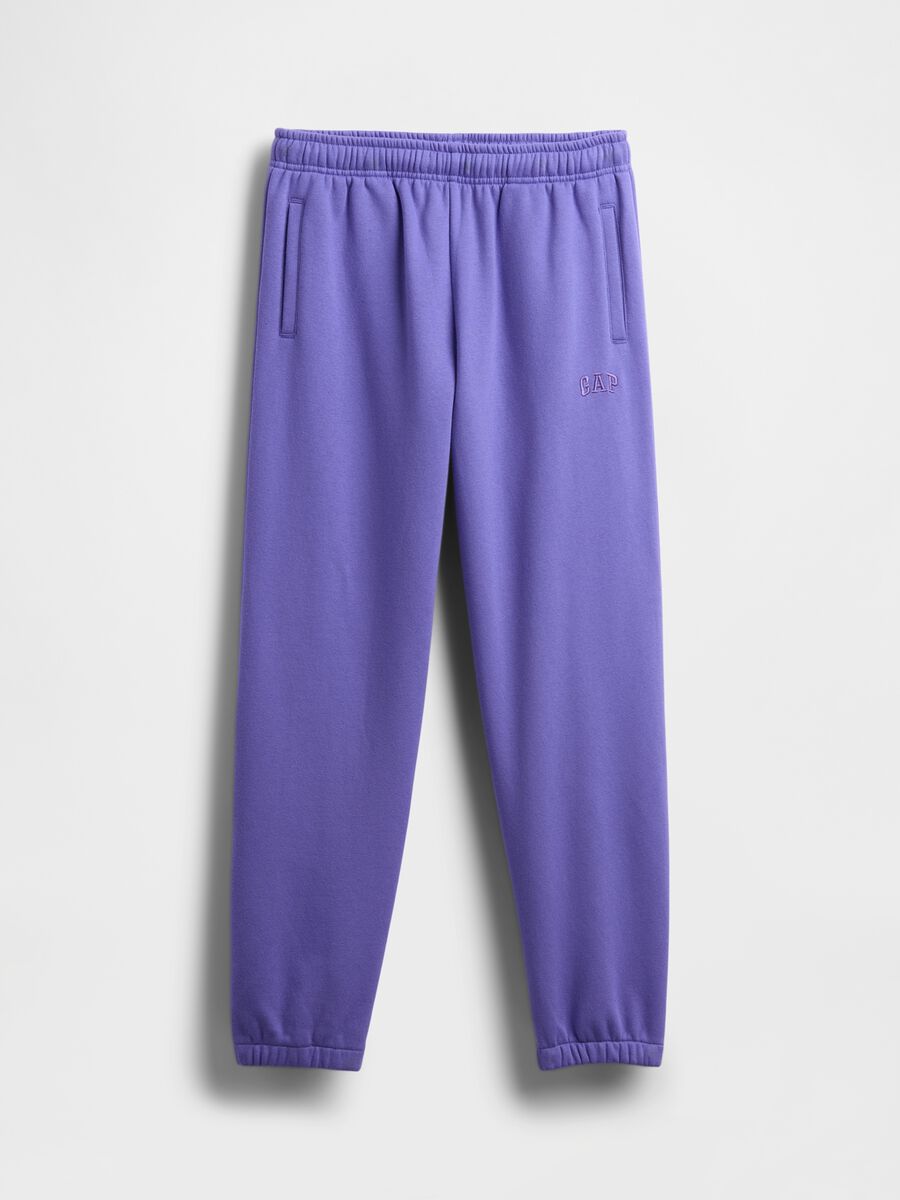 Purple knit trousers for girls_3