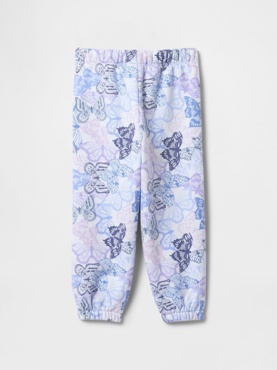 Joggers with drawstring butterflies print and logo embroidery_1