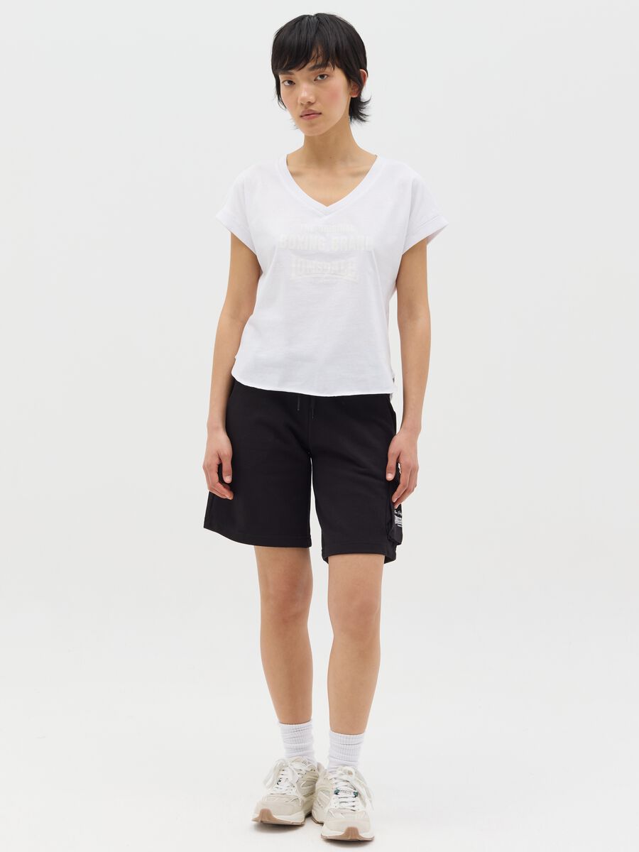 White cotton T-shirt with glitter print_1