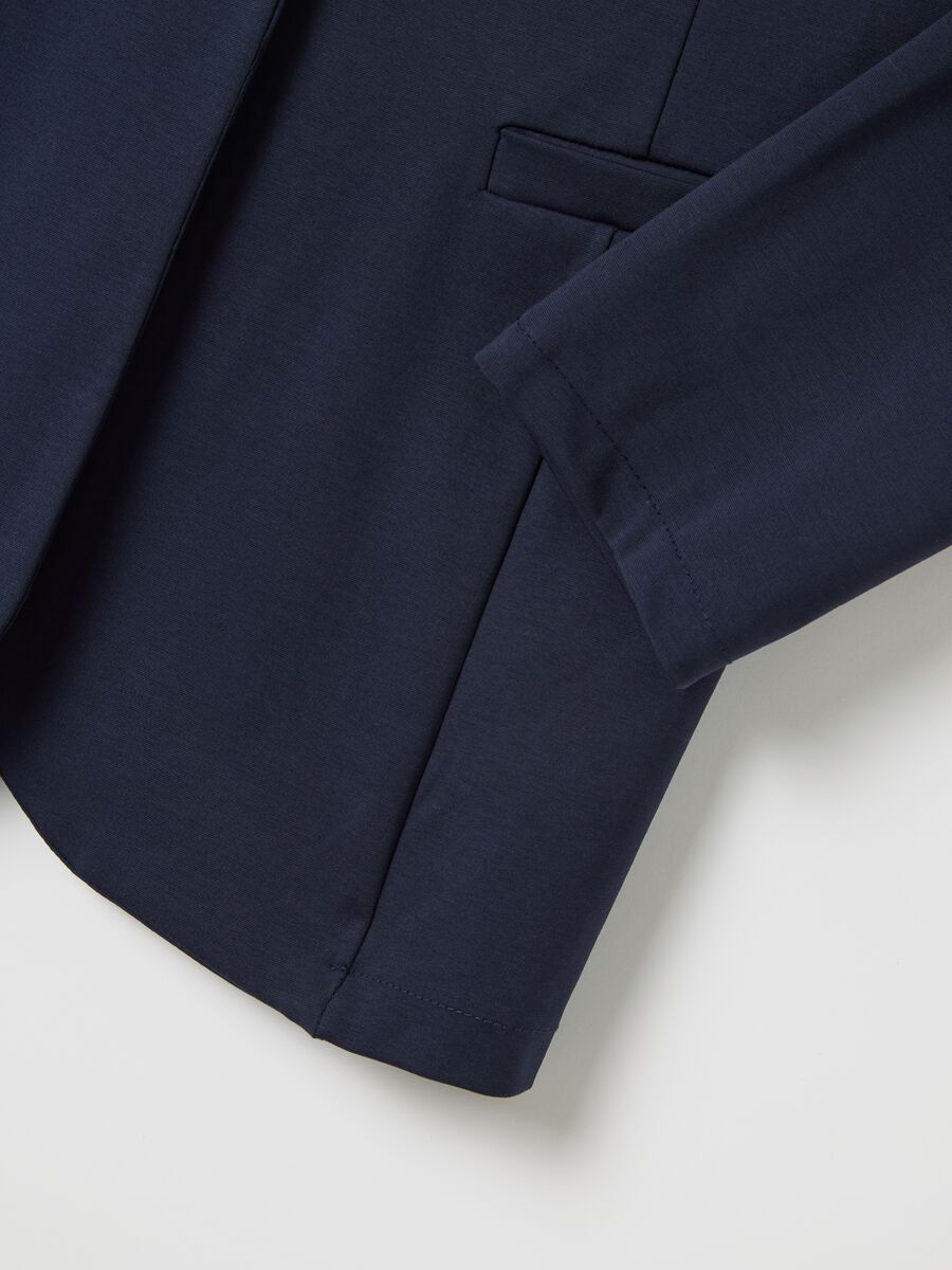 Blue single-breasted blazer_5