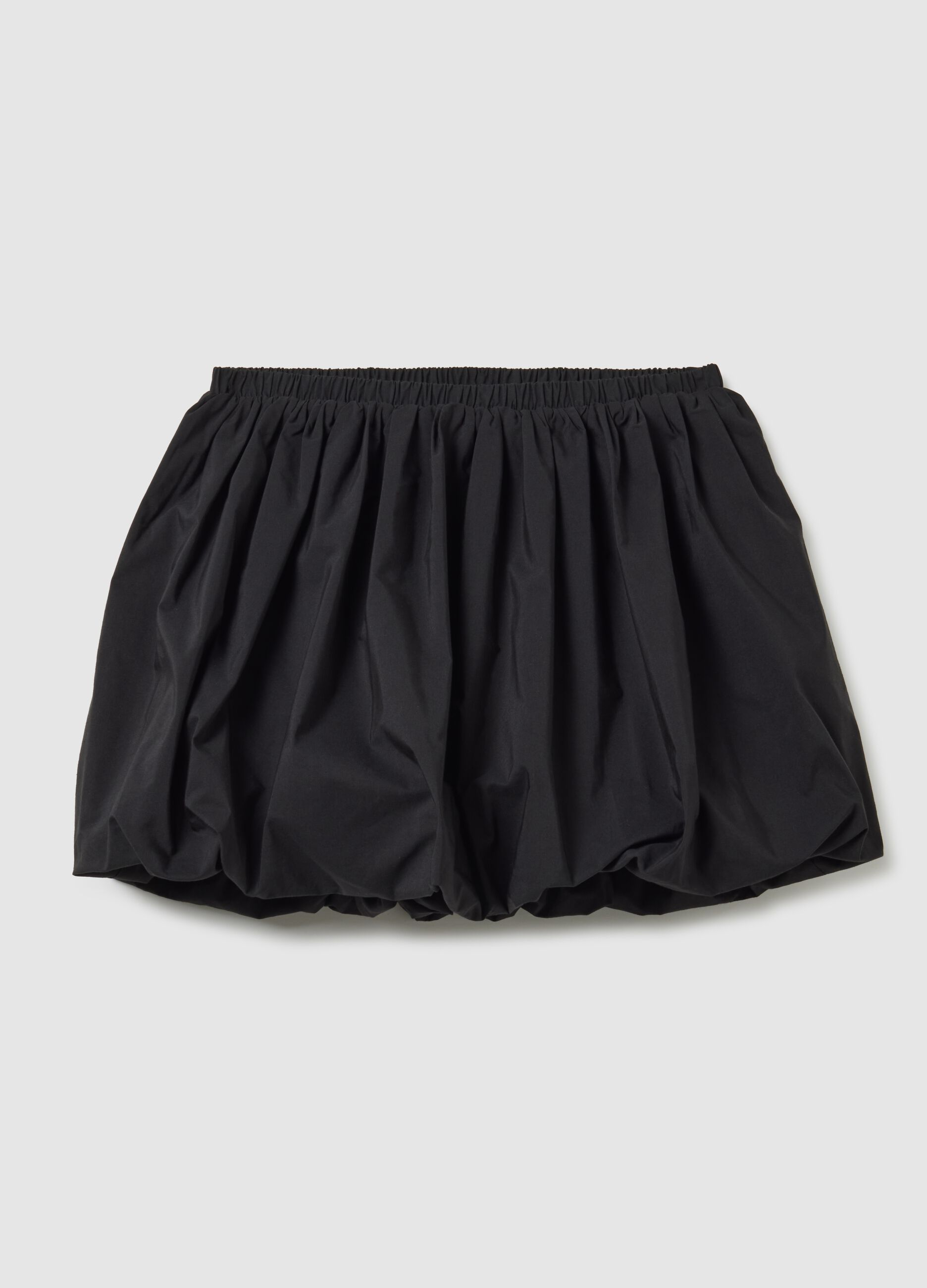 Black Cotton Blend Balloon Skirt