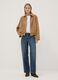 Beige regular-fit jacket with zip and buttons_1