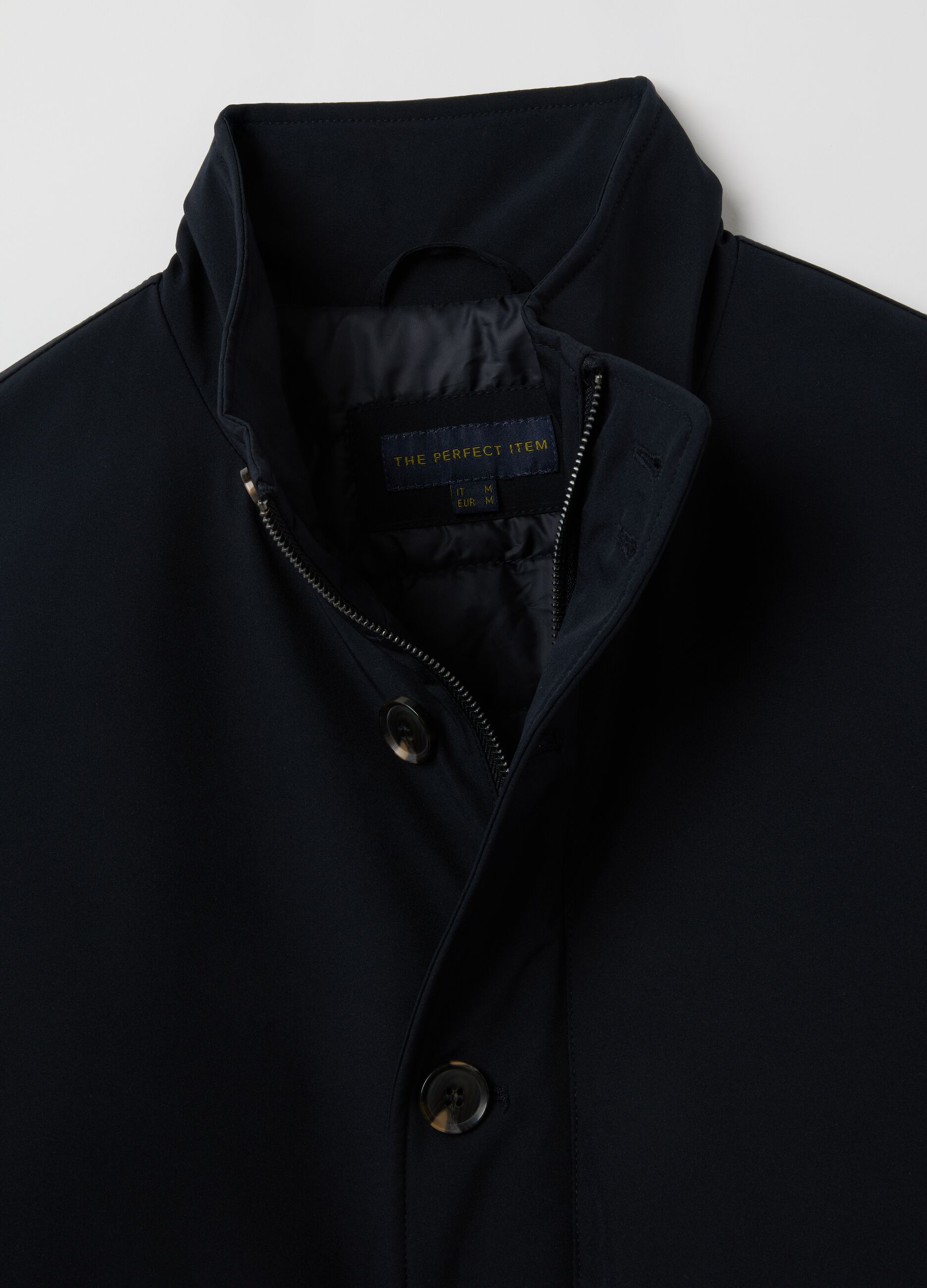 Giubbotto bomber blu con zip