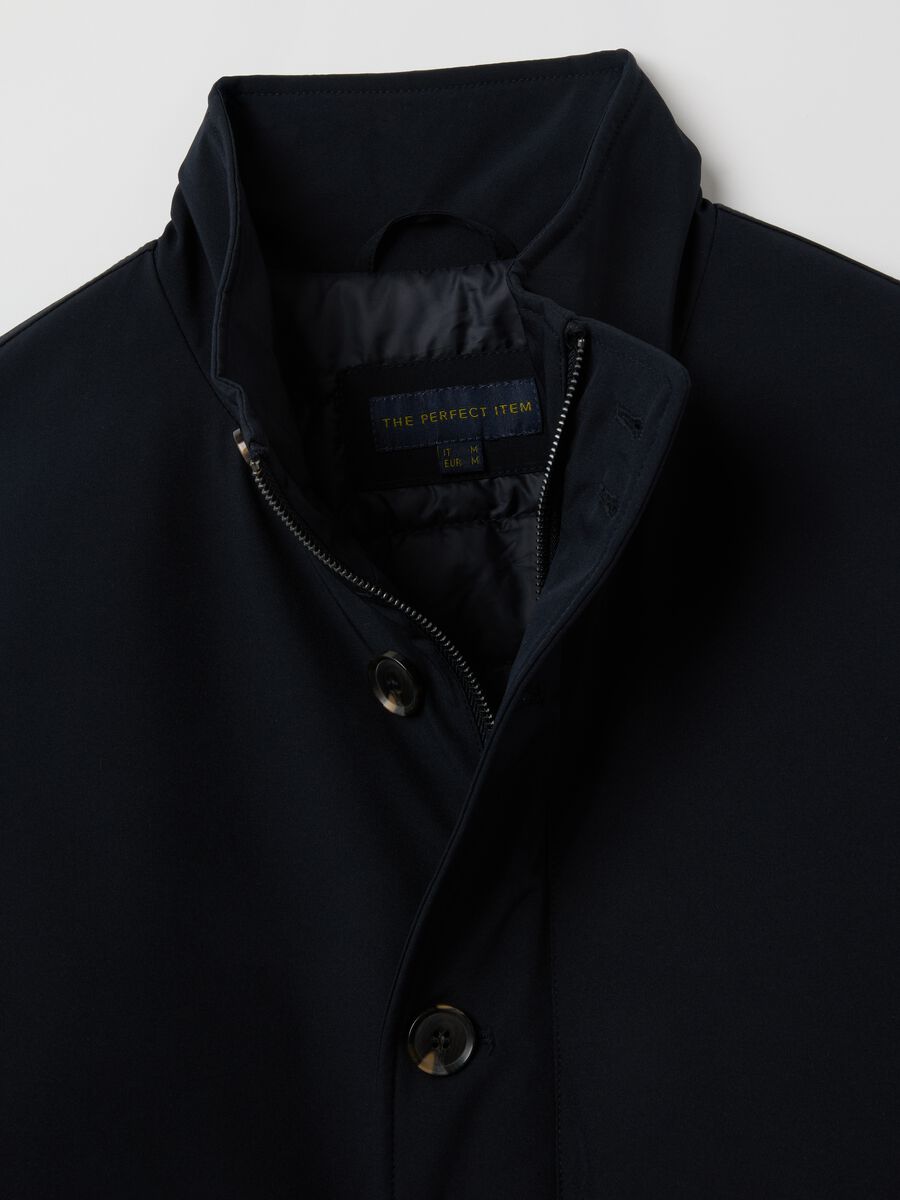 Giubbotto bomber blu con zip e bottoni_1