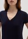 Solid colour T-shirt with V neck_3