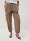 Brown viscose-linen blend jogger trousers, regular fit_1