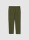 Regular fit green stretch cotton chino trousers_4