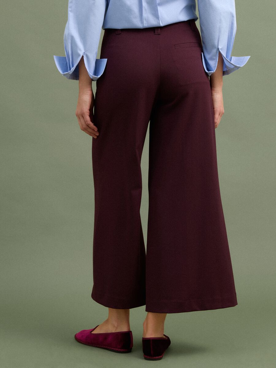 Purple wide-leg chino trousers in stretch viscose_2