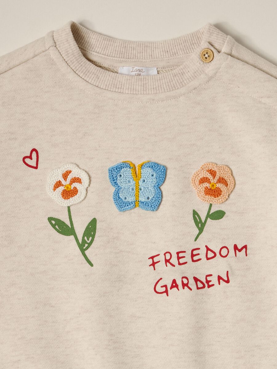 IANA newborn girl sweatshirt in cotton blend French terry_2